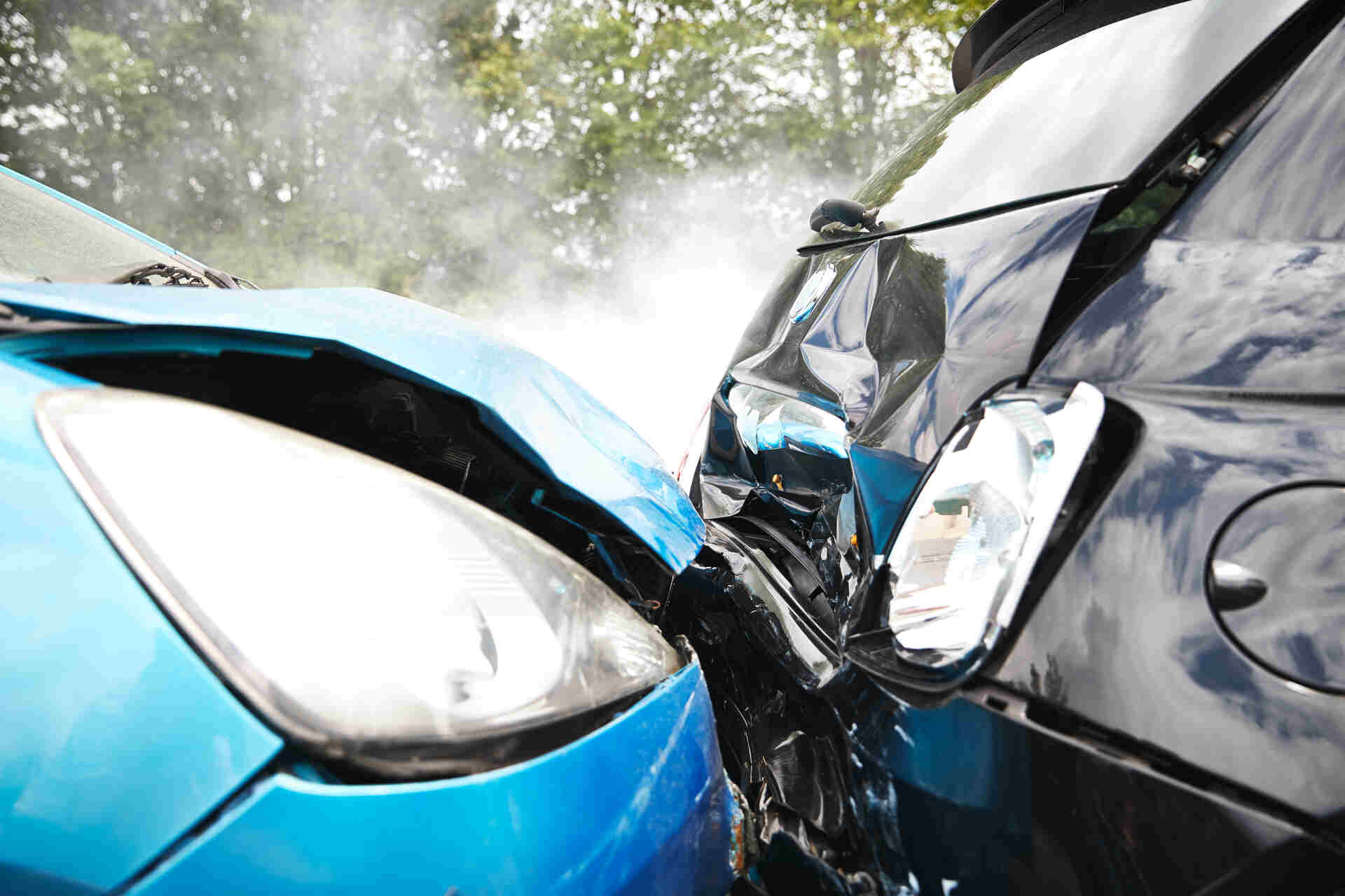 two cars involved in a collision in New Jersey